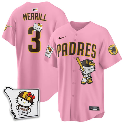 San Diego Padres x Meow KT Pink Edition Vapor Jersey - Stitched