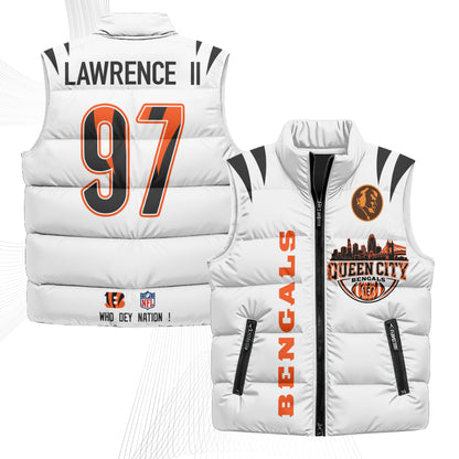 Cincinnati Bengals John Madden Patch Puffer Vest - Printed