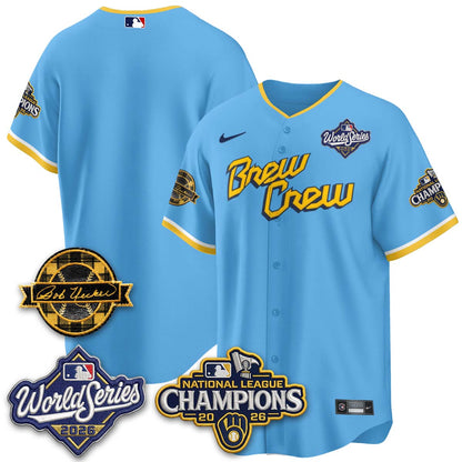MIL 2026 NL Champions - Bob Uecker Patch Vapor Jersey - Stitched-NQD.