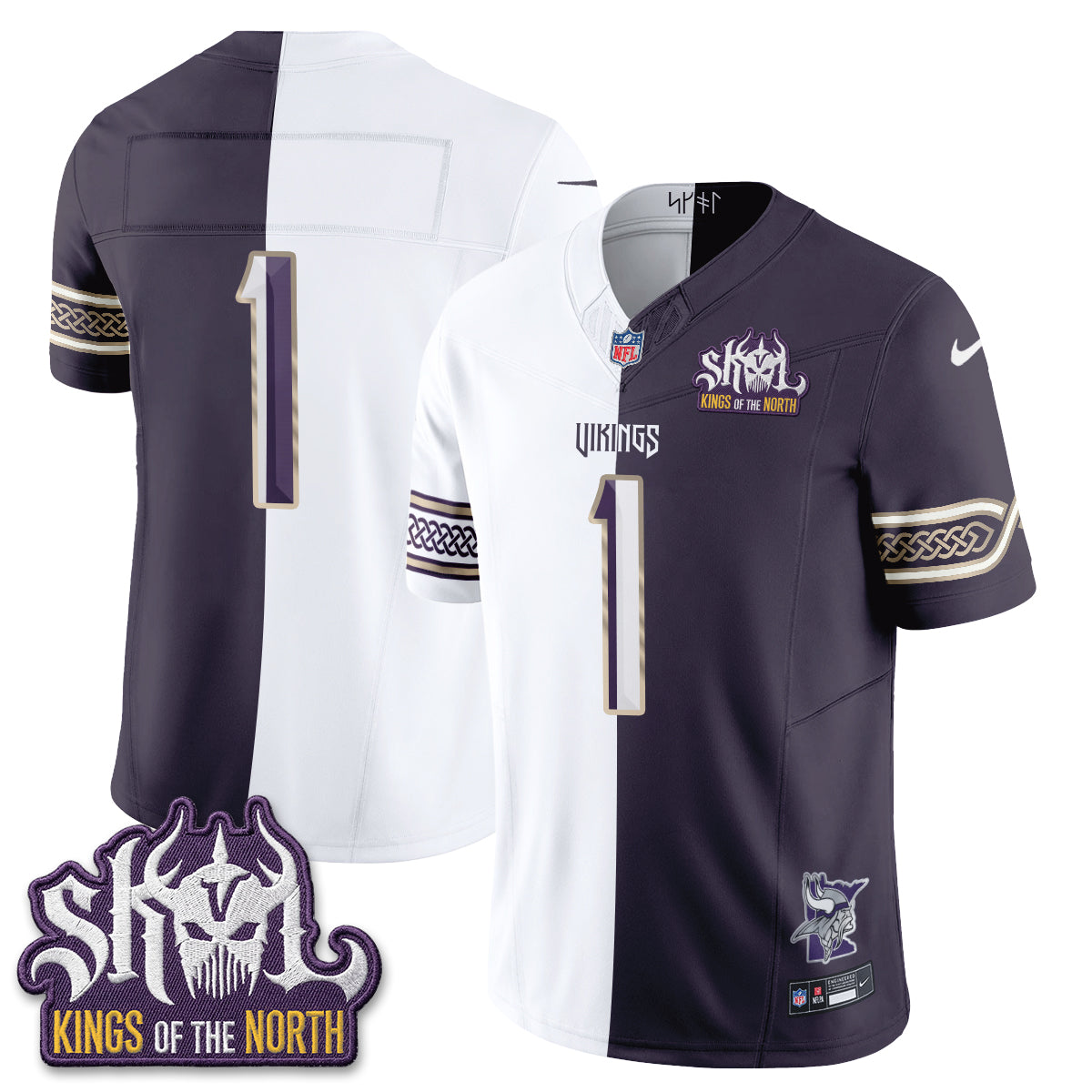 Minnesota Vikings 2026 Rivalries Split V2 Vapor Jersey - Stitched