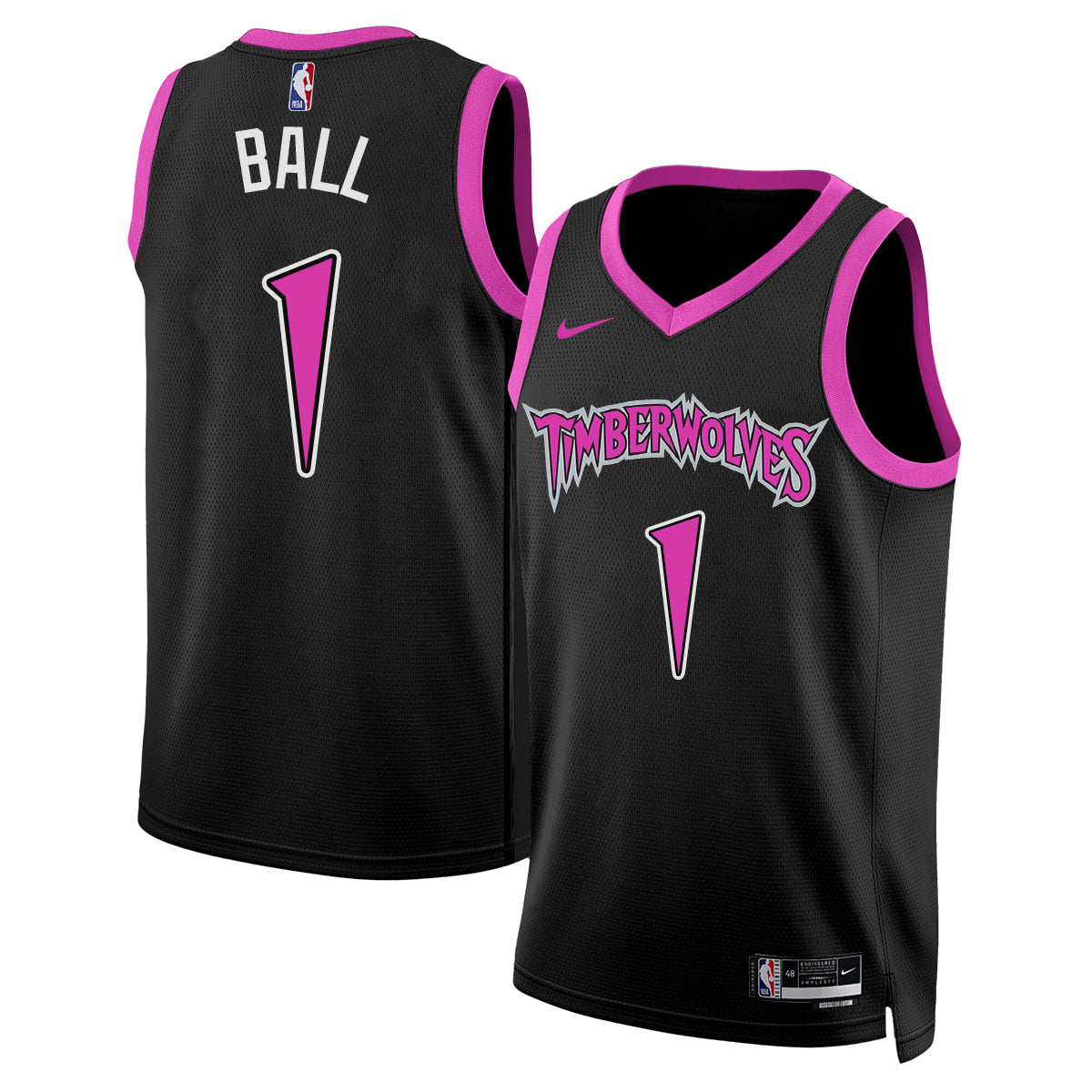 Minnesota Timberwolves #1 of Minnesota LaMelo City Connect Jersey - Stitched