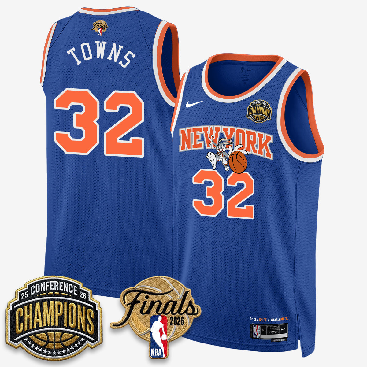 New York Knicks 2026 NBA Eastern Conference Champions x Looney Tunes Vapor Jersey V2- Stitched