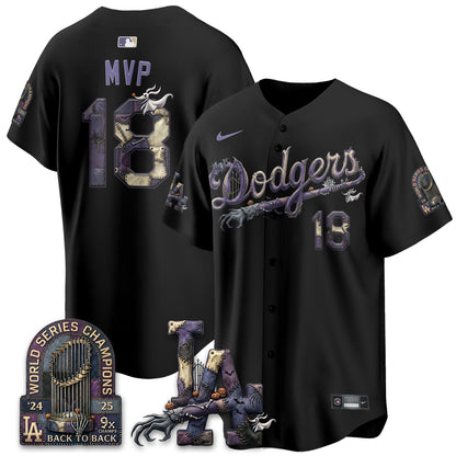 Los Angeles Dodgers Nightmare Edition Vapor Jersey - Stitched