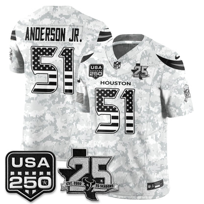 Houston Texans 2026 Salute to Service Edition Vapor Jersey - Stitched