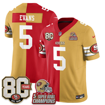San Francisco 49ers Split Style Vapor Jersey - Stitched