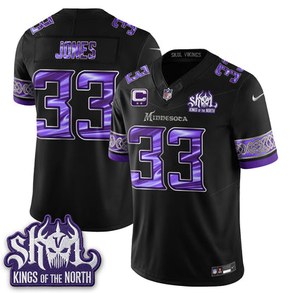 Minnesota Vikings Fangear Edition Warrior Skol Patch Vapor Jersey - Stitched