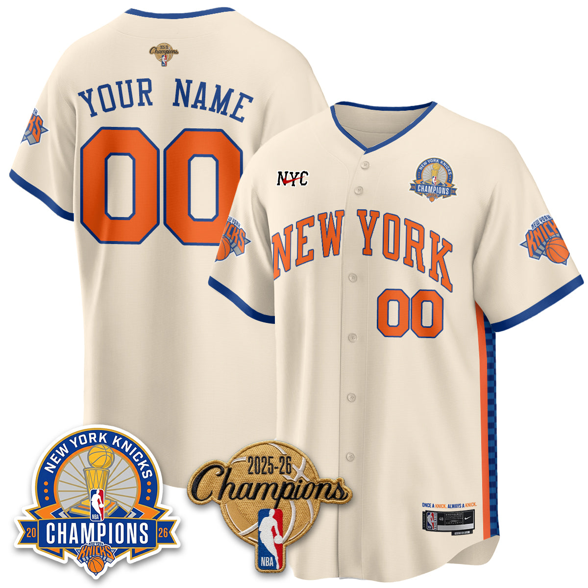 New York Knicks 2026 NBA Champions Special Edition Vapor Custom Jersey V2- Stitched