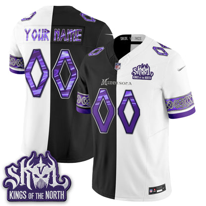 Minnesota Vikings Warrior Split Edition Vapor Custom Jersey - Stitched-NQD