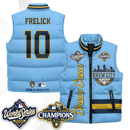 Milwaukee Brewers 2026 NL Champions Puffer Vest - Printed