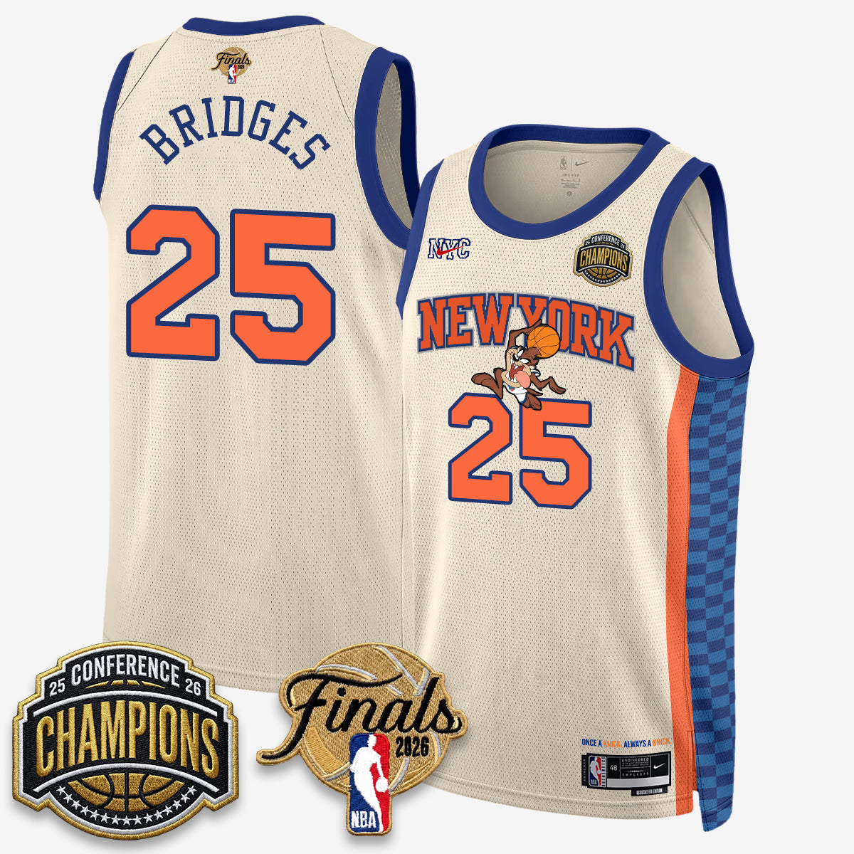 New York Knicks 2026 NBA Eastern Conference Champions x Looney Tunes Vapor Jersey V2- Stitched