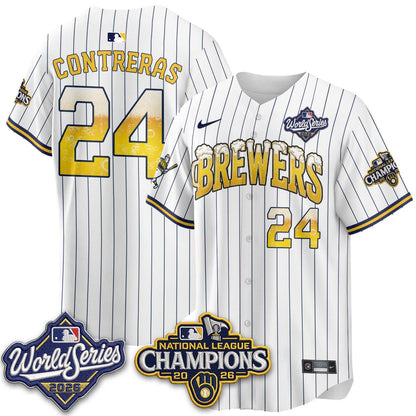 Milwaukee Brewers "Pitcher & Pint" WS26 & 2026 NL Champions Vapor Jersey - Stitched (V2)