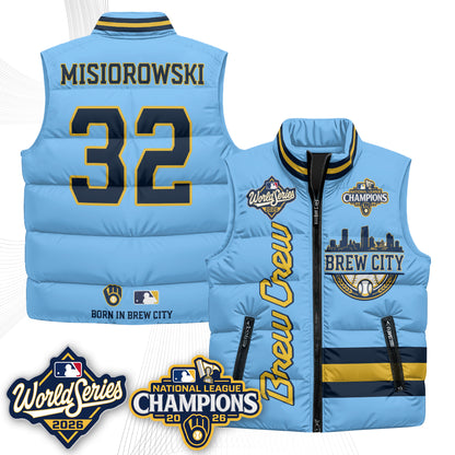 Milwaukee Brewers 2026 NL Champions Puffer Vest - Printed