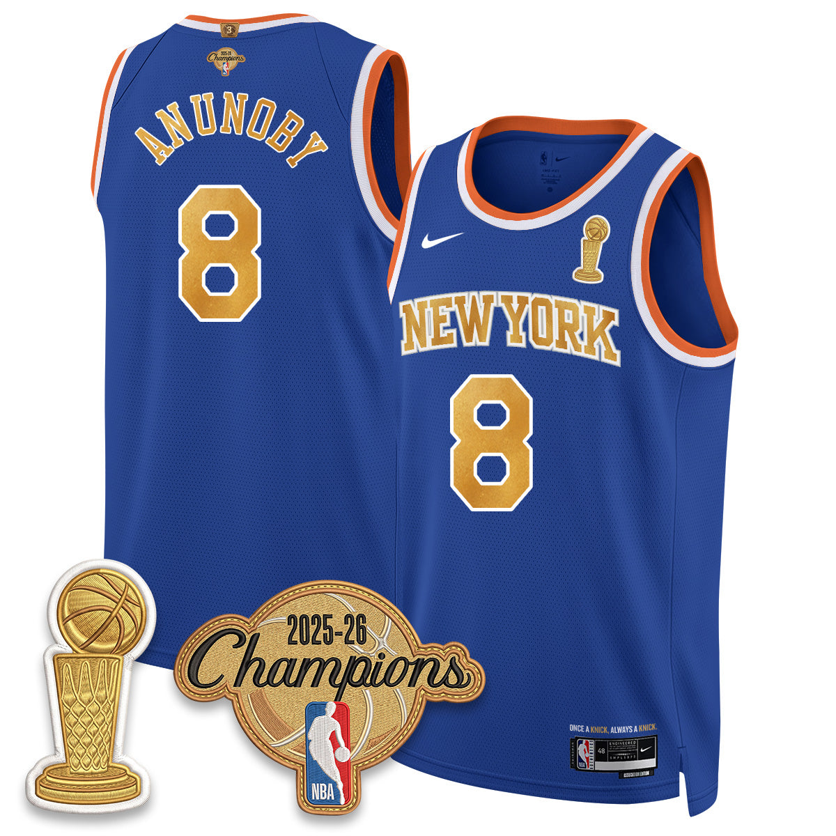 New York Knicks Champions Night Vapor Jersey - Stitched-NQD