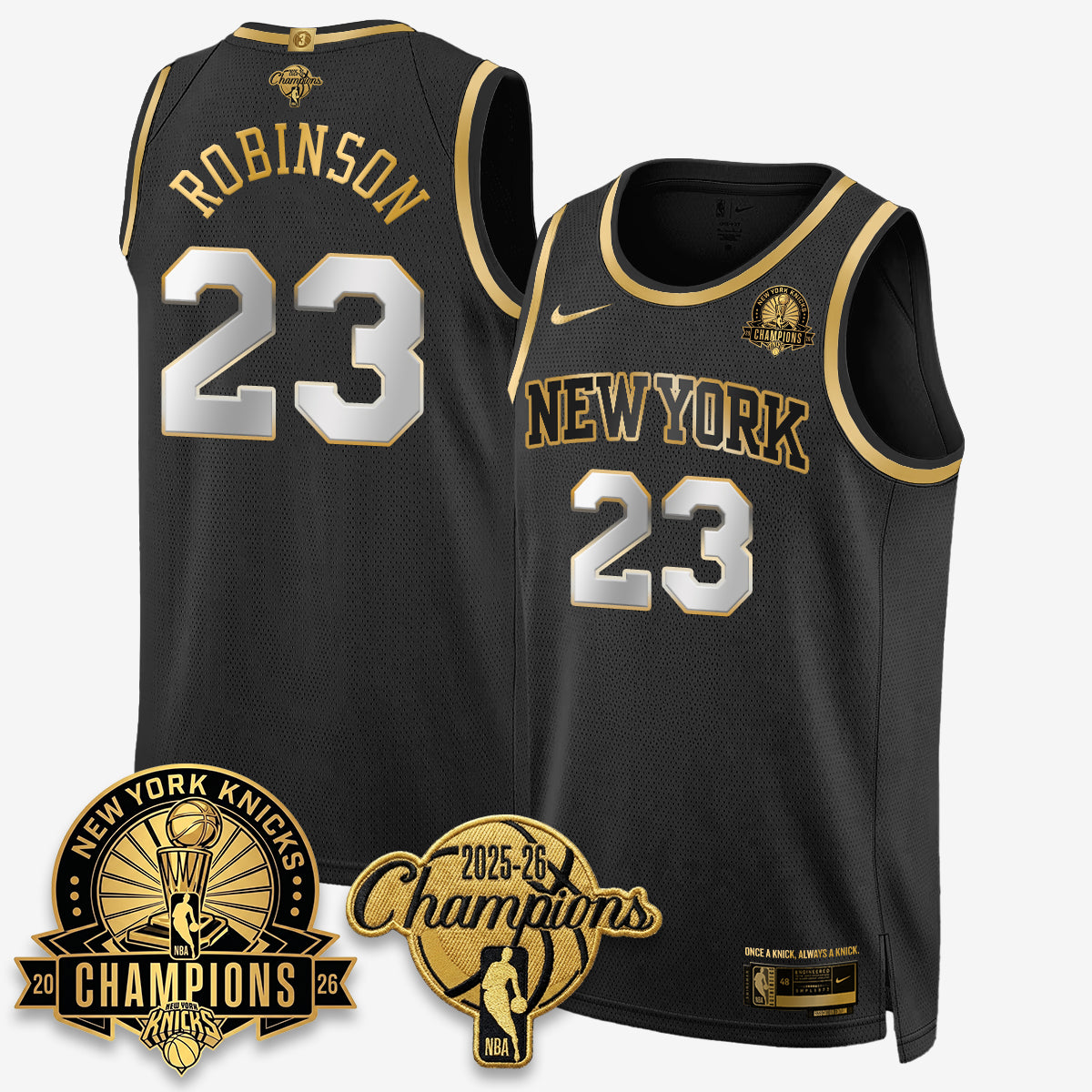 New York Knicks 2026 Basketball Champions Gold Edition Vapor Jersey- Stitched