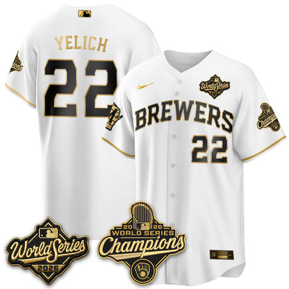 Milwaukee Brewers 2026 WS Champions Vapor Jersey - Stitched