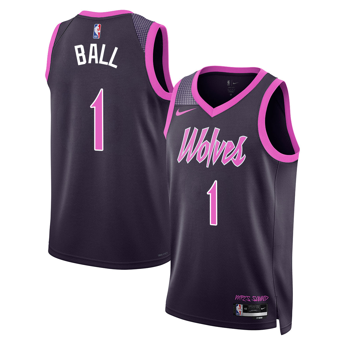 Minnesota Timberwolves #1 of Minnesota LaMelo City Connect Jersey - Stitched