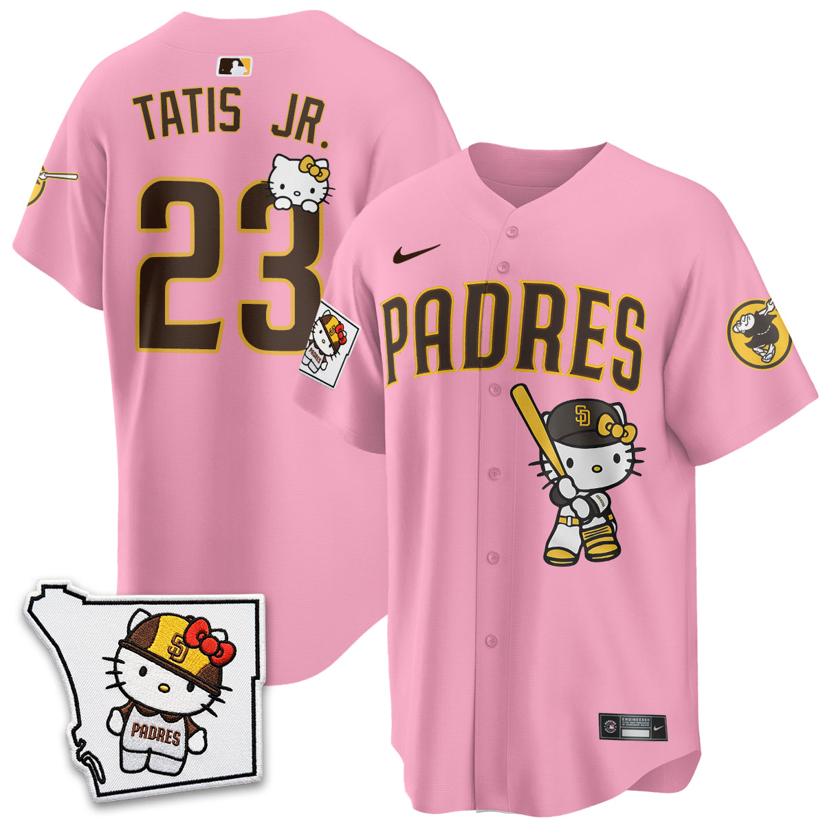San Diego Padres x Meow KT Pink Edition Vapor Jersey - Stitched