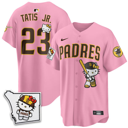 San Diego Padres x Meow KT Pink Edition Vapor Jersey - Stitched