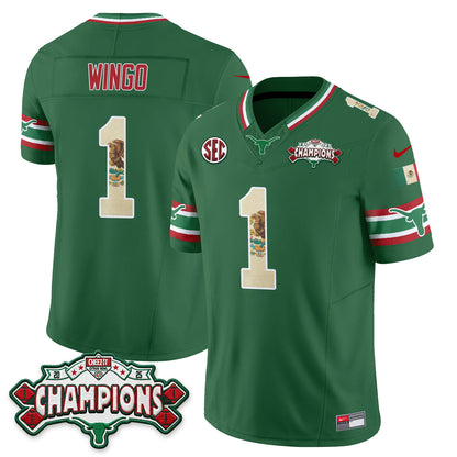 Texas Longhorns Mexico Edition Vapor Jersey - Stitched-NQD