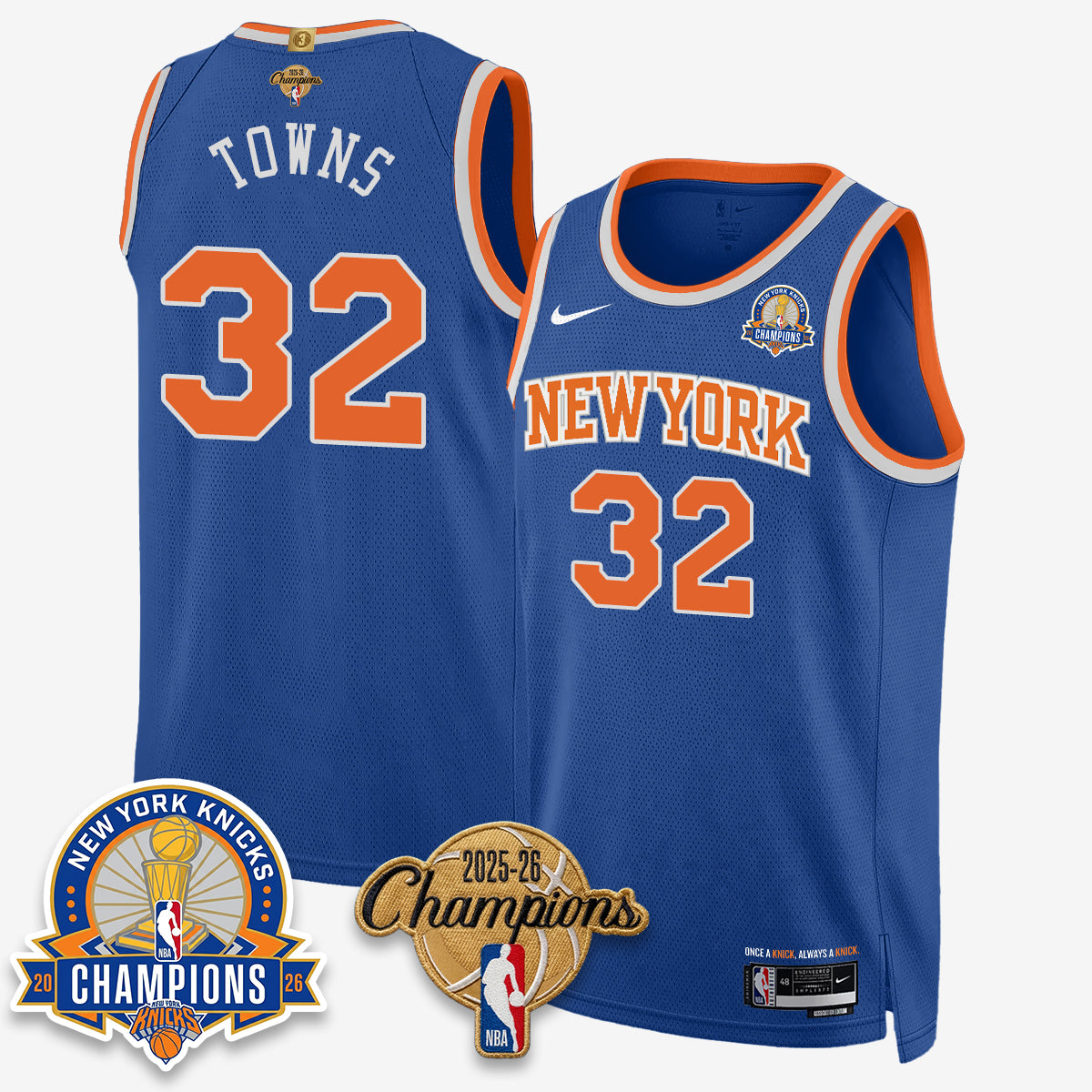 New York Knicks 2026 Basketball Champions Gold Edition Vapor Jersey- Stitched