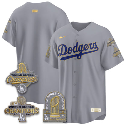 LAD Gold Collection Stadium Vapor Limited Jersey - Back to Back 9x Champs - Stitched