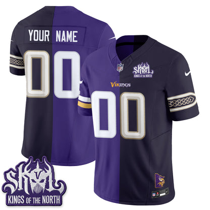 Minnesota Vikings Split Edition Vapor Custom Jersey - Stitched
