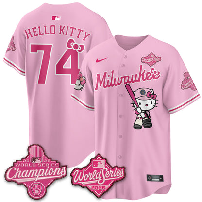 Milwaukee Brewers 2026 WS Champions x Meow KT Vapor Jersey - Stitched