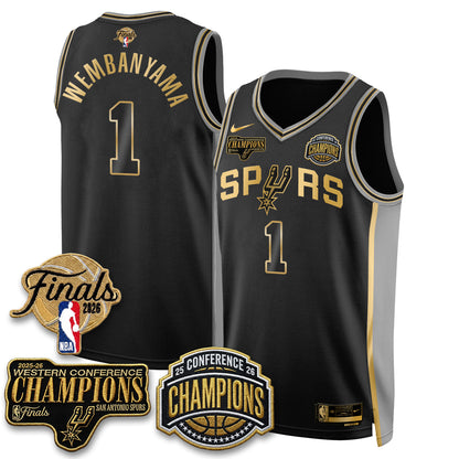 San Antonio Spurs 2026 NBA Western Conference Champions Vapor Special Edition Jersey - Stitched