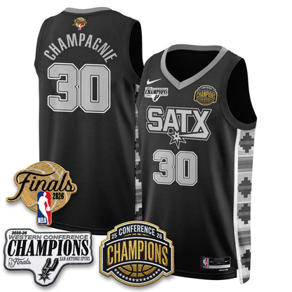 San Antonio Spurs 2026 NBA Western Conference Champions Vapor Jersey - Stitched