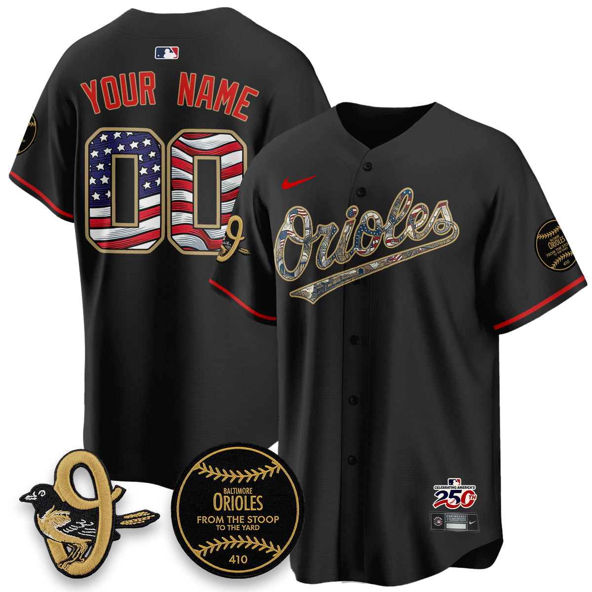 Baltimore Orioles 2026 Independence Day USA Vapor Limited Custom Jersey - Stitched