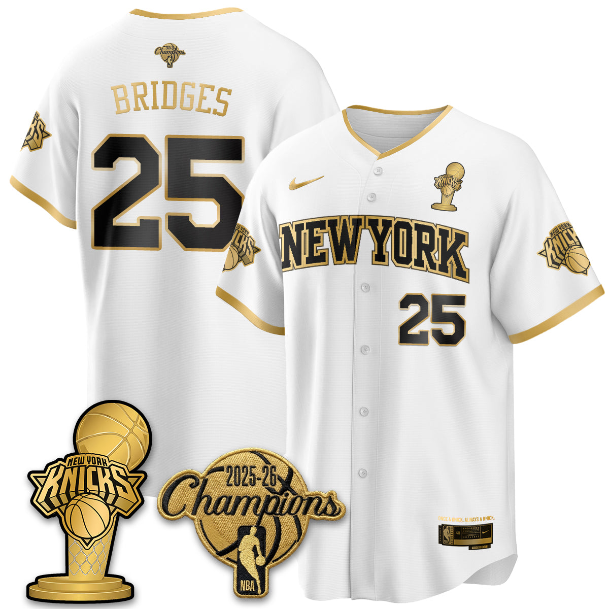 New York Knicks 2026 NBA Champions Vapor Jersey - Stitched