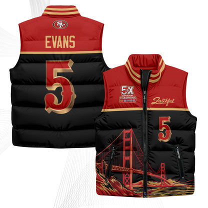 San Francisco 49ers Faithful Puffer Vest - Printed