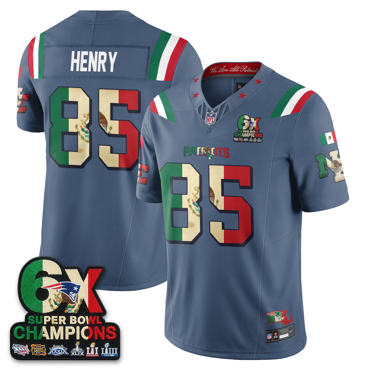 New England Patriots Mexico Edition Vapor Jersey - Stitched