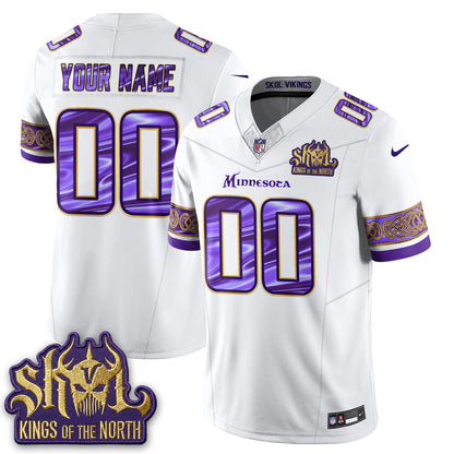 Minnesota Vikings Fangear Edition Warrior Skol Patch Vapor Custom Jersey - Stitched-NQD