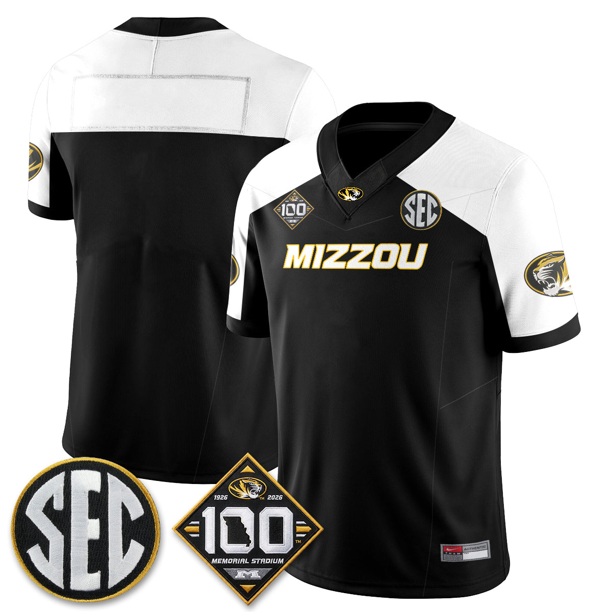 Missouri Tigers 100th Anniversary of Memorial Stadium Vapor Jersey - Stitched