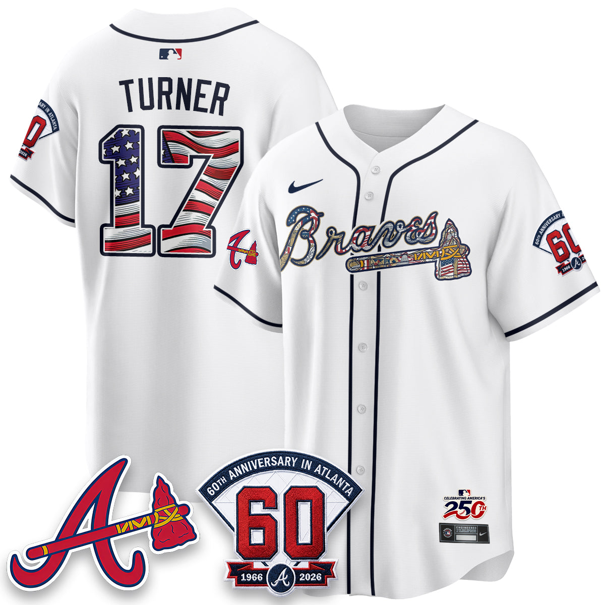 Atlanta Braves 2026 Independence Day USA Vapor Limited Jersey - Stitched