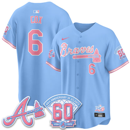 Atlanta Braves x Bubblegum Vapor Jersey - Stitched