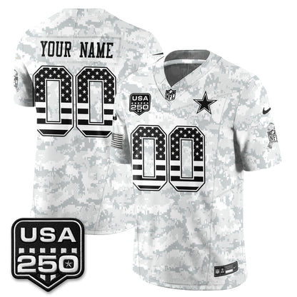 Dallas Cowboys 2026 Salute to Service Edition Vapor Custom Jersey - Stitched