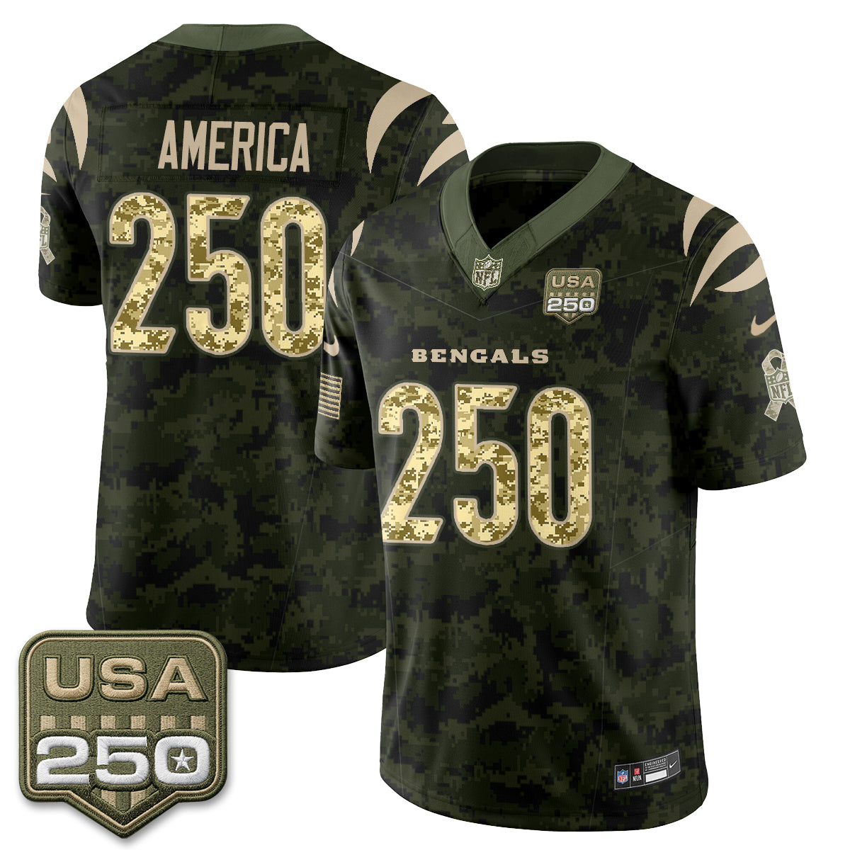 Cincinnati Bengals 2026 Salute to Service Vapor Jersey - Stitched