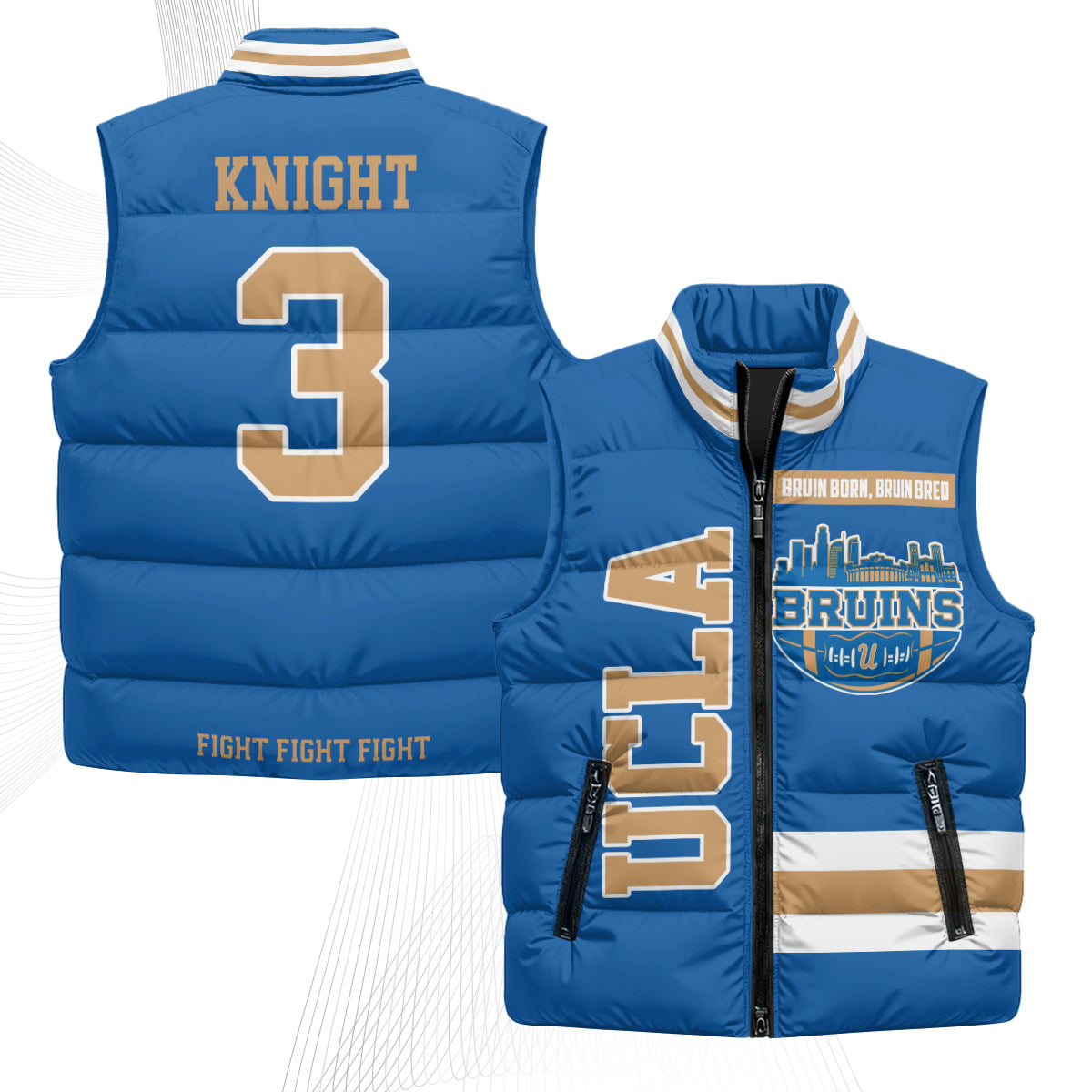 UCLA Bruins Fight Fight Fight Puffer Vest - Printed