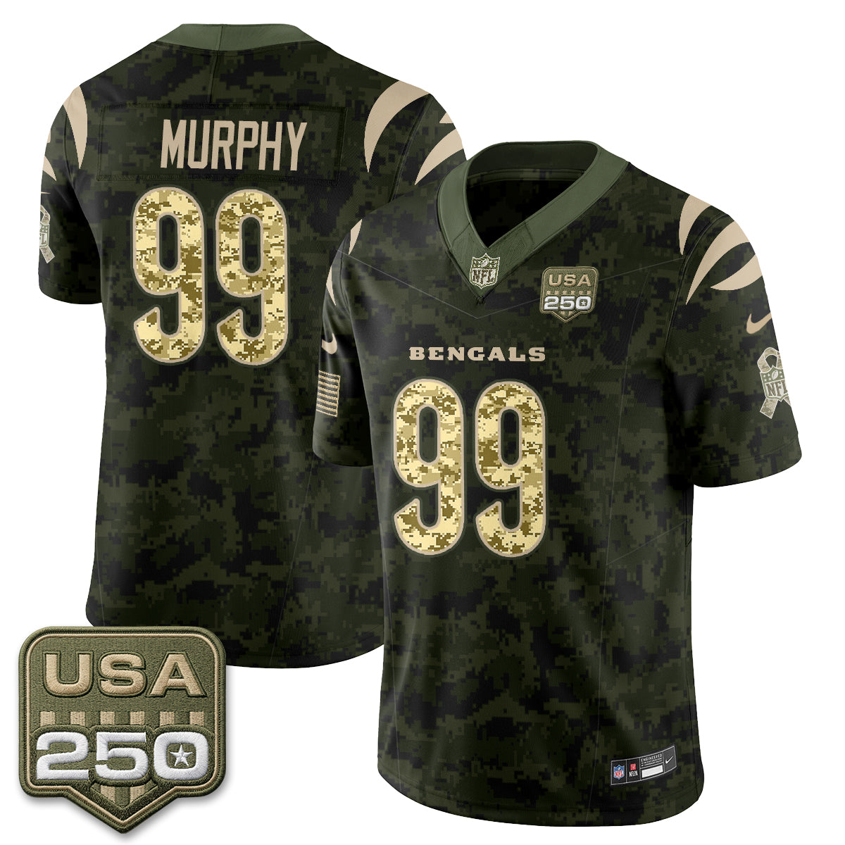 Cincinnati Bengals 2026 Salute to Service Vapor Jersey - Stitched