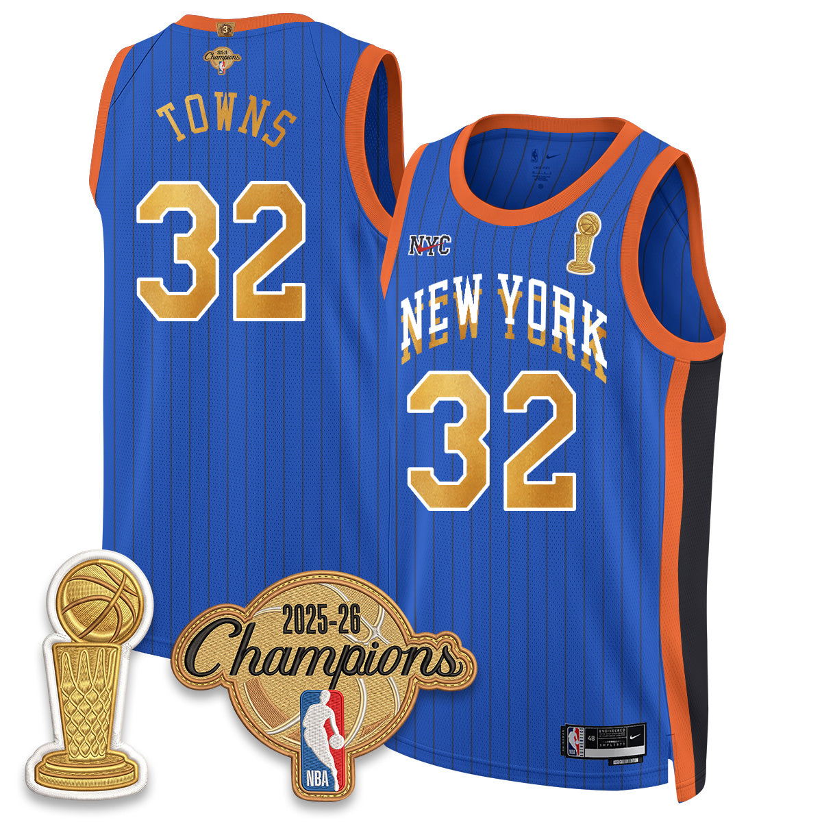 New York Knicks Champions Night Vapor Jersey - Stitched-NQD