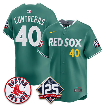 Boston Red Sox 125th Anniversary Patch Vapor Jersey - Stitched