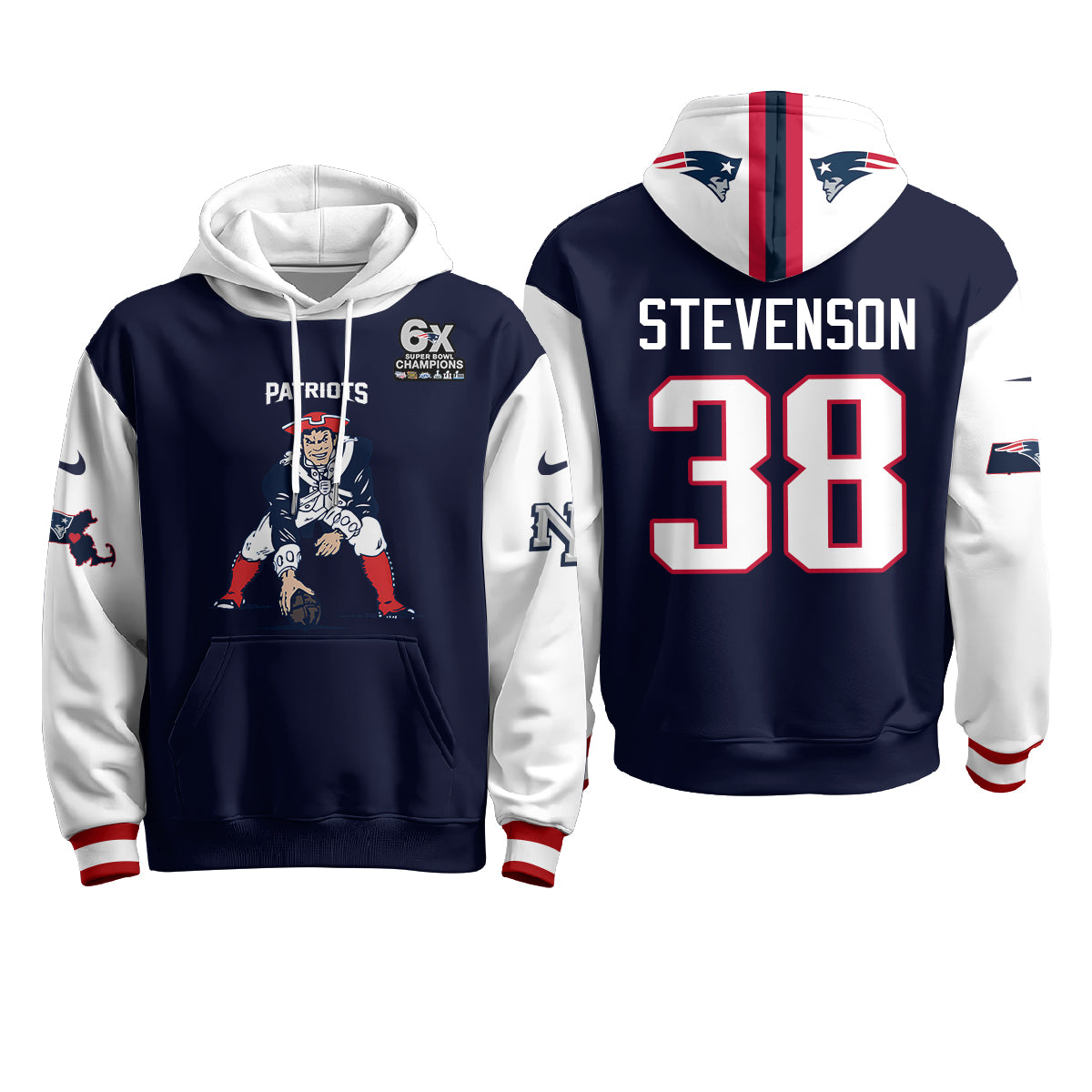 New England Patriots Minuteman Edition Hoodie - Stitched