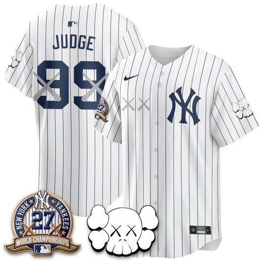 New York Yankees x KAWS Edition White Jersey - Stitched