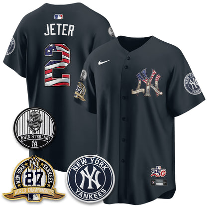 New York Yankees Independence Day USA Vapor Limited Jersey - Stitched