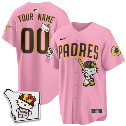 San Diego Padres x Meow KT Pink Edition Vapor Jersey - Stitched
