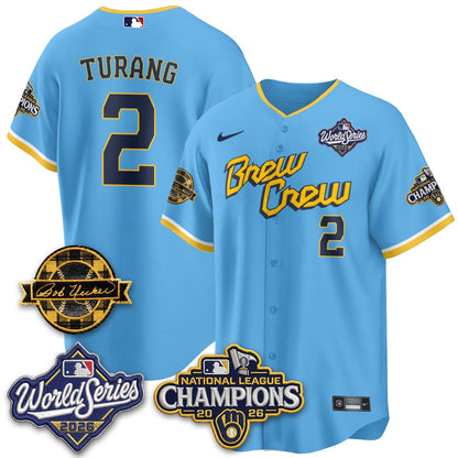 MIL 2026 NL Champions - Bob Uecker Patch Vapor Jersey - Stitched-NQD.