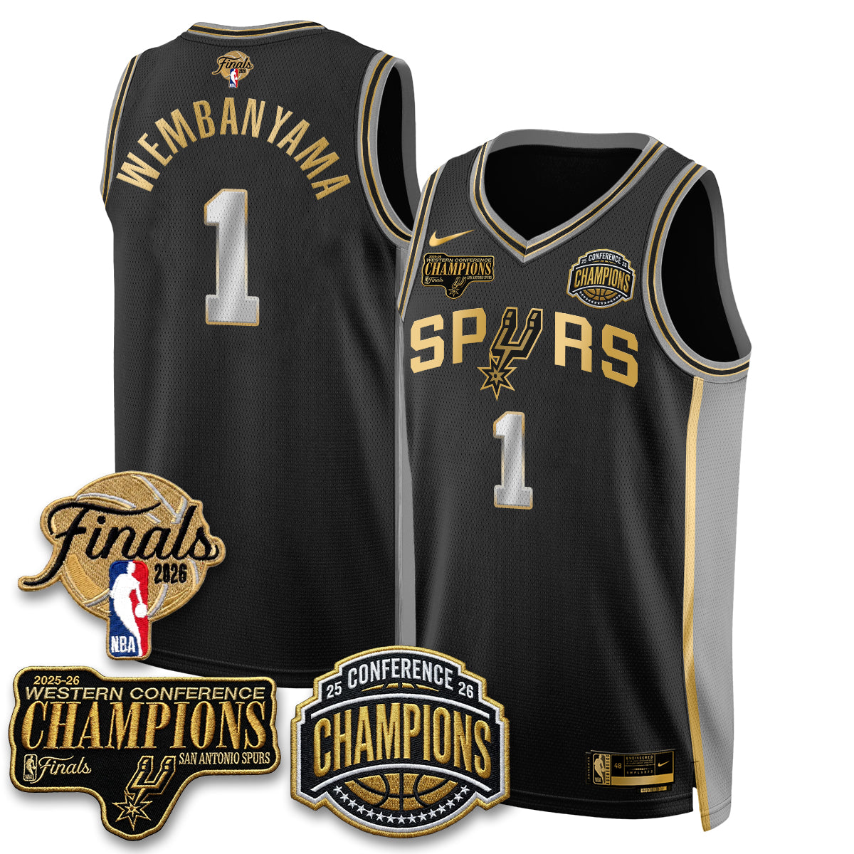 San Antonio Spurs 2026 NBA Western Conference Champions Vapor Special Edition Jersey - Stitched