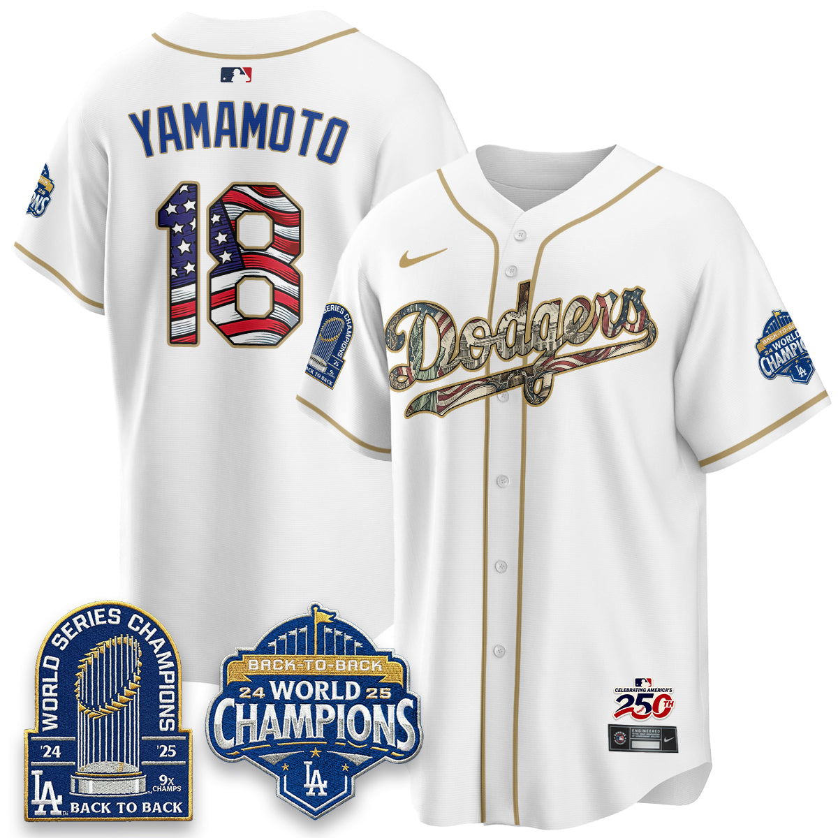 Los Angeles Dodgers 2026 Independence Day USA Vapor Limited Jersey - Stitched